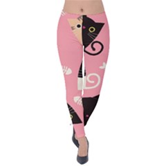 Cat Pattern Backgroundpet Velvet Leggings by Amaryn4rt