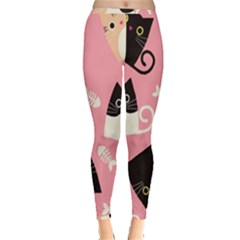 Cat Pattern Backgroundpet Inside Out Leggings by Amaryn4rt