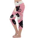 Cat Pattern Backgroundpet Lightweight Velour Capri Yoga Leggings View2