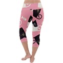 Cat Pattern Backgroundpet Lightweight Velour Capri Yoga Leggings View4