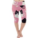 Cat Pattern Backgroundpet Lightweight Velour Cropped Yoga Leggings View1