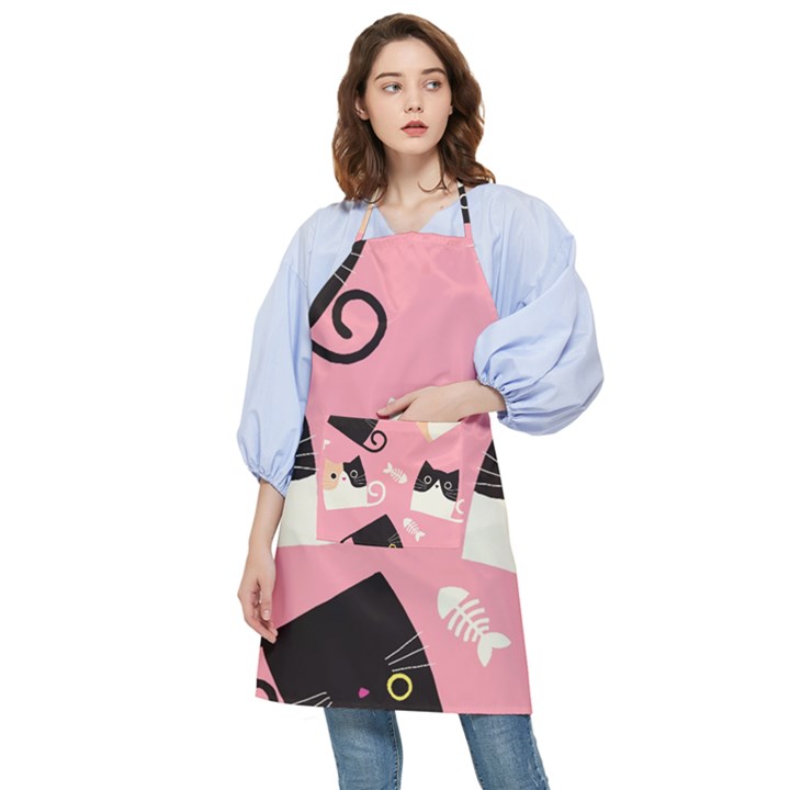 Cat Pattern Backgroundpet Pocket Apron