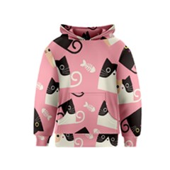 Cat Pattern Backgroundpet Kids  Pullover Hoodie by Amaryn4rt