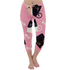 Cat Pattern Backgroundpet Capri Winter Leggings  by Amaryn4rt