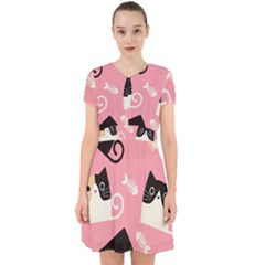 Cat Pattern Backgroundpet Adorable In Chiffon Dress by Amaryn4rt