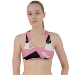 Cat Pattern Backgroundpet Criss Cross Racerback Sports Bra by Amaryn4rt