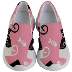 Cat Pattern Backgroundpet Kids Lightweight Slip Ons by Amaryn4rt