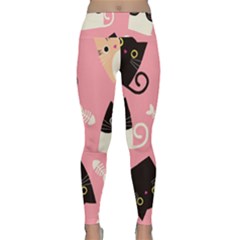 Cat Pattern Backgroundpet Lightweight Velour Classic Yoga Leggings by Amaryn4rt