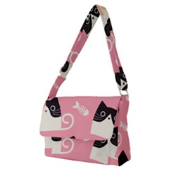 Cat Pattern Backgroundpet Full Print Messenger Bag (m) by Amaryn4rt