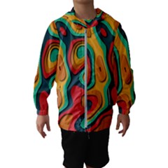 Paper Cut Abstract Pattern Kids  Hooded Windbreaker by Amaryn4rt