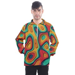 Paper Cut Abstract Pattern Men s Half Zip Pullover by Amaryn4rt