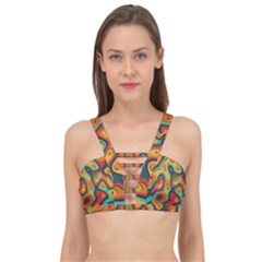 Paper Cut Abstract Pattern Cage Up Bikini Top by Amaryn4rt