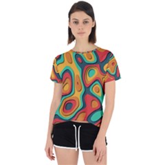 Paper Cut Abstract Pattern Open Back Sport Tee by Amaryn4rt