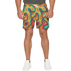 Paper Cut Abstract Pattern Men s Runner Shorts by Amaryn4rt