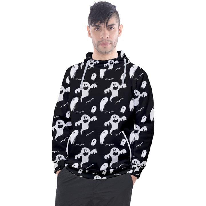 Halloween Background Ghost Pattern Men s Pullover Hoodie