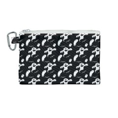 Halloween Background Ghost Pattern Canvas Cosmetic Bag (medium) by Amaryn4rt