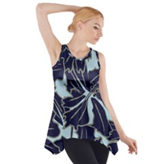 Floral Print Art Pattern Design Side Drop Tank Tunic by Amaryn4rt