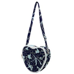 Floral Print Art Pattern Design Heart Shoulder Bag by Amaryn4rt