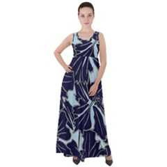 Floral Print Art Pattern Design Empire Waist Velour Maxi Dress by Amaryn4rt