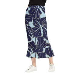 Floral Print Art Pattern Design Maxi Fishtail Chiffon Skirt