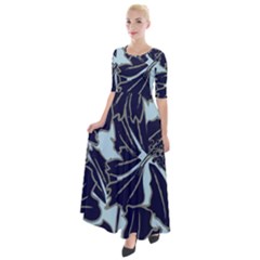 Floral Print Art Pattern Design Half Sleeves Maxi Dress by Amaryn4rt