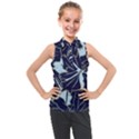 Floral Print Art Pattern Design Kids  Sleeveless Polo Tee View1