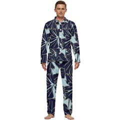 Floral Print Art Pattern Design Men s Long Sleeve Velvet Pocket Pajamas Set by Amaryn4rt