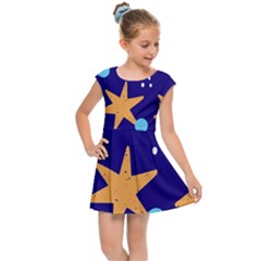 Star Abstract Pattern Wallpaper Kids  Cap Sleeve Dress by Amaryn4rt