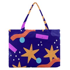 Star Abstract Pattern Wallpaper Zipper Medium Tote Bag by Amaryn4rt