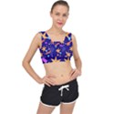 Star Abstract Pattern Wallpaper V-Back Sports Bra View1