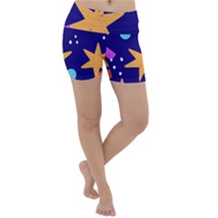 Star Abstract Pattern Wallpaper Lightweight Velour Yoga Shorts by Amaryn4rt