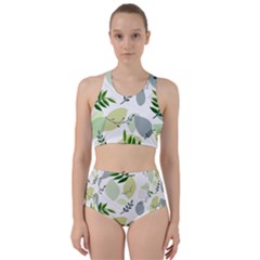 Leaves Foliage Pattern Abstract Racer Back Bikini Set by Amaryn4rt