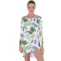 Leaves Foliage Pattern Abstract Asymmetric Cut-Out Shift Dress View1