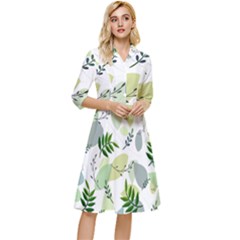 Leaves Foliage Pattern Abstract Classy Knee Length Dress by Amaryn4rt