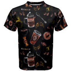 Coffee Watercolor Background Men s Cotton Tee by Amaryn4rt