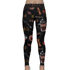 Coffee Watercolor Background Classic Yoga Leggings by Amaryn4rt