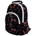 Coffee Watercolor Background Rounded Multi Pocket Backpack View1