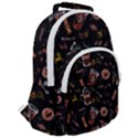 Coffee Watercolor Background Rounded Multi Pocket Backpack View2