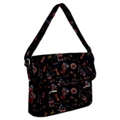 Coffee Watercolor Background Buckle Messenger Bag