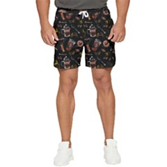 Coffee Watercolor Background Men s Runner Shorts by Amaryn4rt