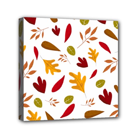 Leaves Fall Autum Colors Season Mini Canvas 6  X 6  (stretched) by Amaryn4rt