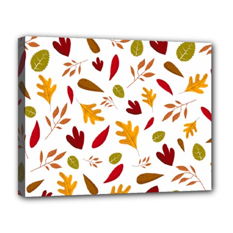 Leaves Fall Autum Colors Season Canvas 14  X 11  (stretched) by Amaryn4rt