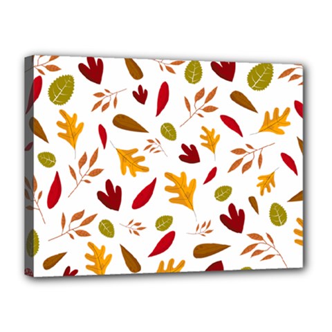 Leaves Fall Autum Colors Season Canvas 16  X 12  (stretched) by Amaryn4rt