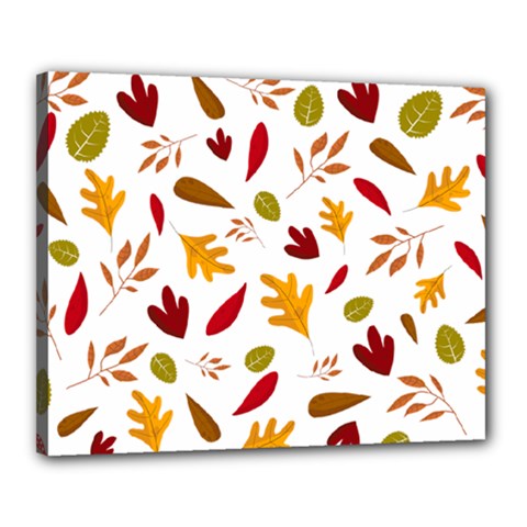 Leaves Fall Autum Colors Season Canvas 20  X 16  (stretched) by Amaryn4rt