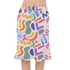 Abstract Pattern Background Short Mermaid Skirt by Amaryn4rt