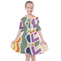 Abstract Pattern Background Kids  All Frills Chiffon Dress by Amaryn4rt