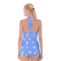 Seashell Clam Pattern Art Design Boyleg Halter Swimsuit  View2