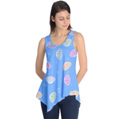 Seashell Clam Pattern Art Design Sleeveless Tunic by Amaryn4rt