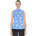 Seashell Clam Pattern Art Design Mock Neck Shell Top View1