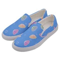 Seashell Clam Pattern Art Design Men s Canvas Slip Ons by Amaryn4rt